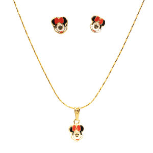 Kit-de-colar-e-Brinco-Infantil-Minnie