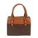 Bolsa-Pequena-Lisa-Com-Textura-em-Couro-Sintetico-e-Costura-marrom