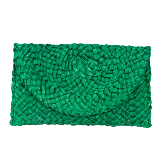 Bolsa-de-Mao-Envelope-Com-Textura-em-Palha-Tamara-verde